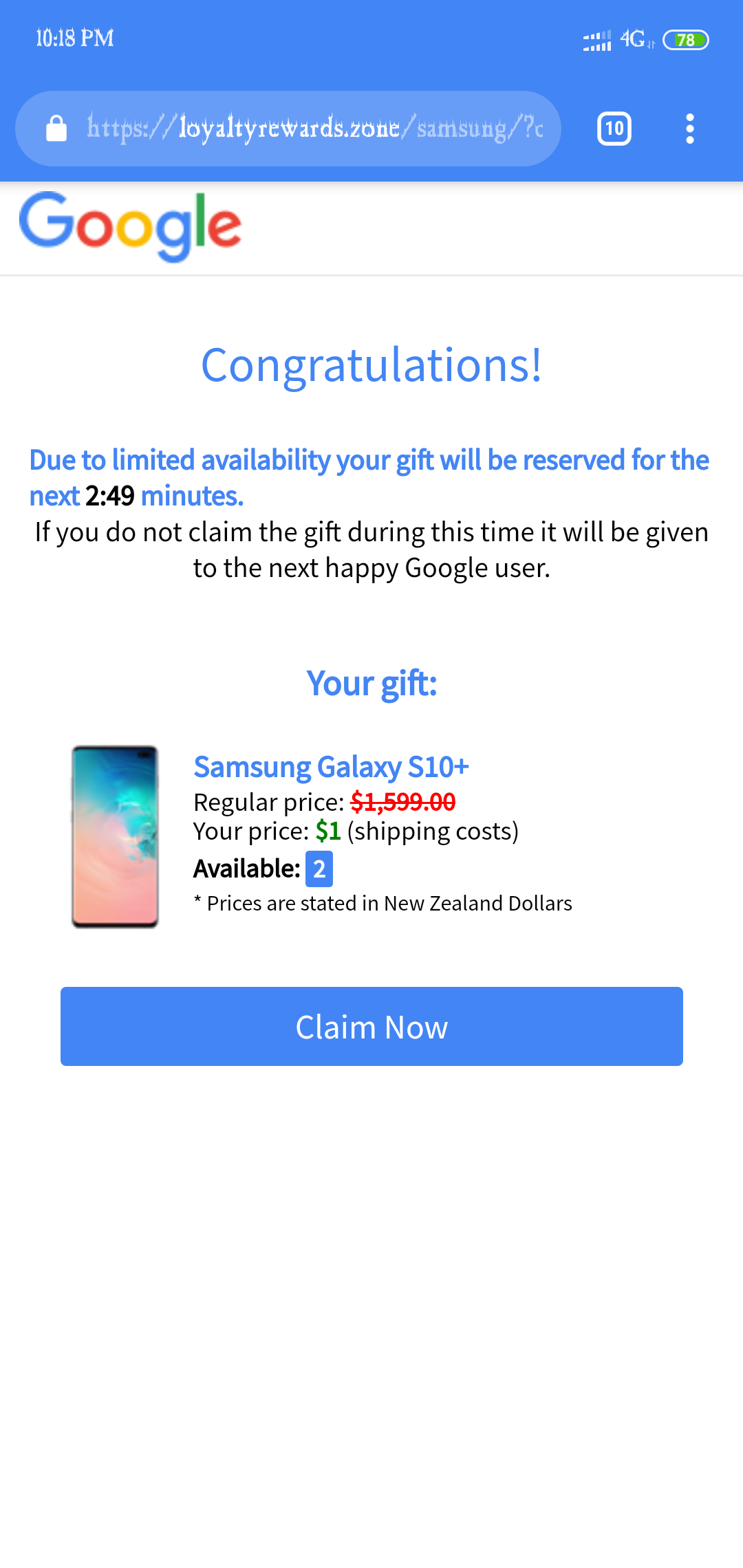 samsung promotion asks for wifi mac scam